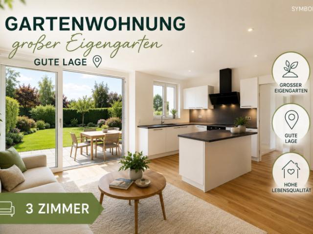 Traumhafte Gartenwohnung 3 Zimmer Eckwohnung 241m2 Garten