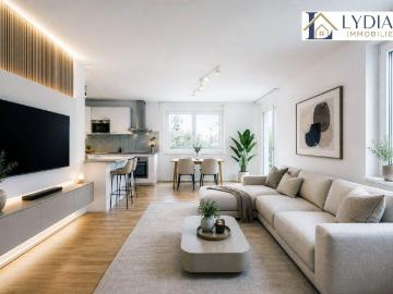 Traumhafte und ruhige 3 Zimmer Wohnung mit großzügigem Balkon und Ausblick ins Grüne, BJ 2018, sehr gepflegt – Top Infrastruktur!