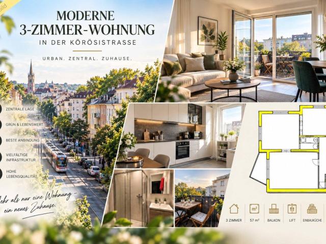 Traumhafte Wohnung in der Körösistrasse schnell Termin vereinbaren