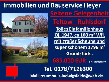 Traumhaftes Wohlfühlhaus in Teltow Ruhlsdorf– Großzügiges Grundstück mit Charme und Komfort