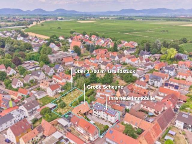 Traumhaftes Anwesen in Insheim: 220 m² Wohnfläche, XXL Garten, Scheune & lukrative PV Anlage!
