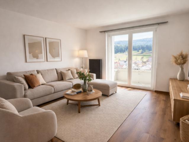 Tramelan, Joli appartement rénové de 4.5 pces au 2ème étage avec balcon