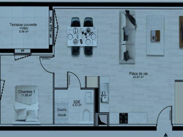 TRÈS BEL APPARTEMENT DANS UNE PETITE RÉSIDENCE NEUVE à CLOUANGE