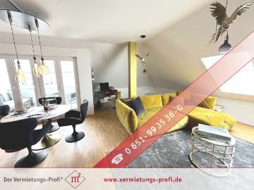 Trier Feyen: Hochwertig möblierte 2 Zimmer Wohnung mit offenem Wohnbereich und Balkon