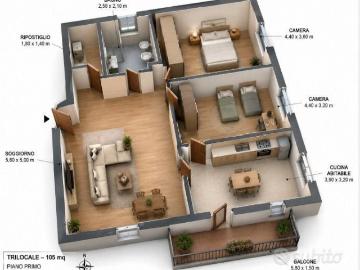 Trilocale con balcone a Brinzio