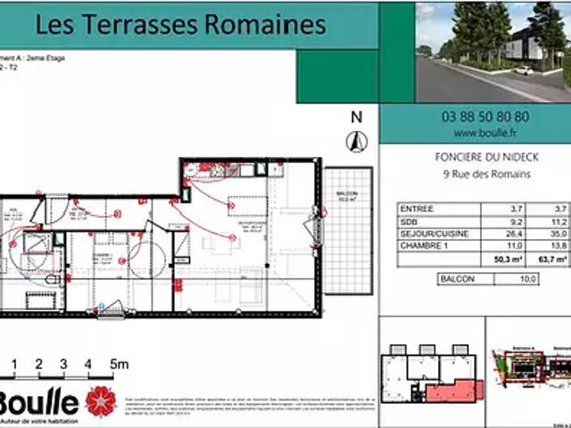 Truchtersheim 67370 Location appartement 2 pièces t2 au dernier étage parking