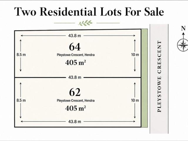 Two Vacant 405m² Allotments in a Prized Hendra Location 62 & 64 Pleystowe Crescent, Hendra