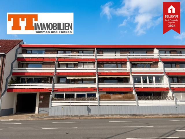 TT: Zentral gelegene Wohnung mit drei Zimmern und Balkon in WHV Mitte!