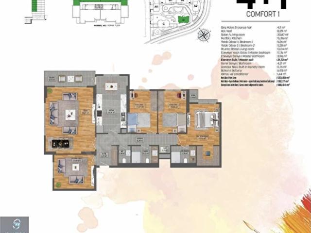 TUAL COMFORT TA SATILIK 4+1 ARA KAT DAİRE