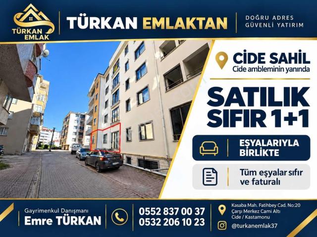 Türkan Emlaktan Cide Sahilde Sıfır Eşyalı Satılık 1+1 Daire