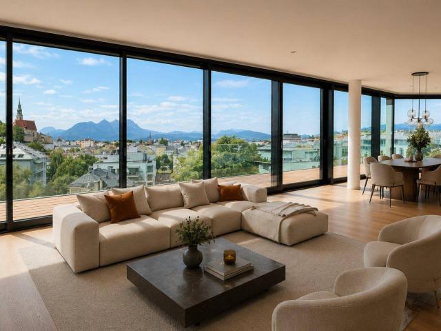Über den Dächern Salzburgs – exklusives Penthouse mit Panorama & Bergblick