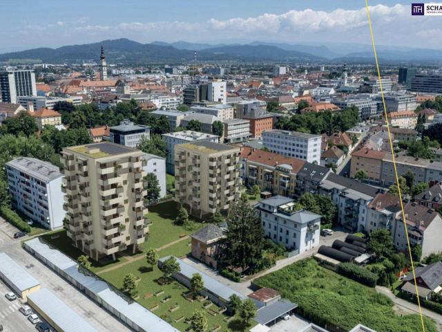 Über den Dächern von Klagenfurt, in der beliebten Viktringer Vorstadt mit Nähe zum Wörthersee – 2 Zimmer Neubau mit 12 m² Balkon