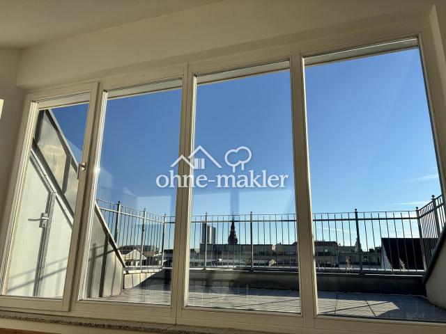 Über den Dächern von Leipzig: 2,5 Zi Maisonette mit 25 m² Sonnen Dachterrasse am Rosental/Zoo