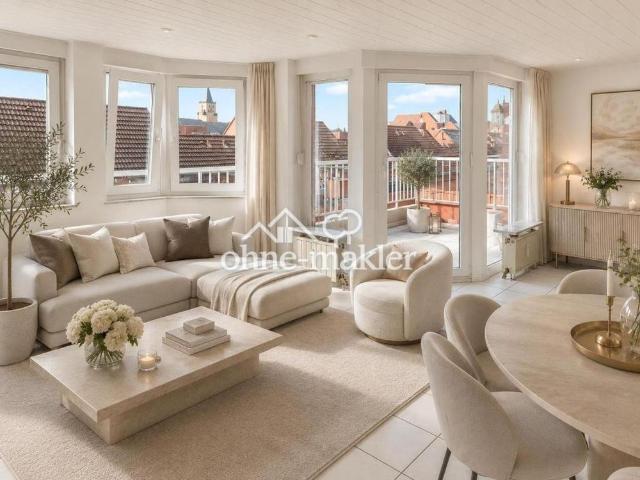 Über den Dächern von Porz: helle 2 Zimmer Wohnung mit Terrasse, Gäste WC & Bad en suite