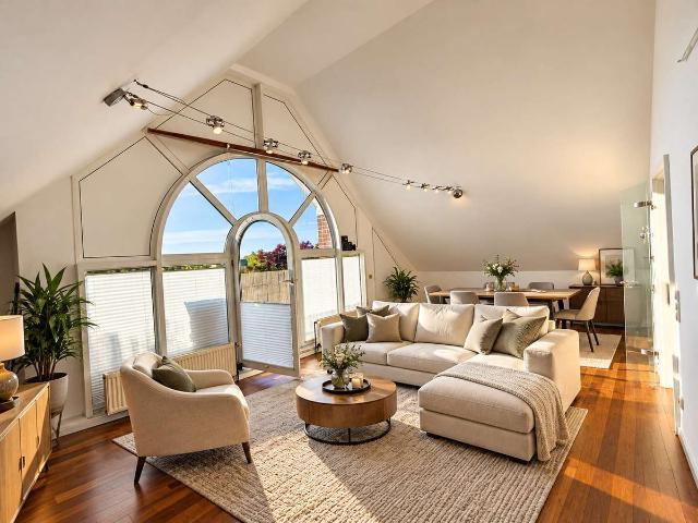 Über den Dächern von Scherberg! Charmante DG Wohnung mit Weitblick, Balkon und Carport