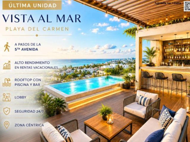 ULTIMO DEPARTAMENTO 1 RECAMARA A PASOS DEL MAR Y LA 5TA AVENIDA GYM CAFETERIA SEGURIDAD ALBERCA
