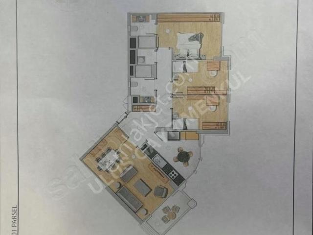 Ulus'tan 120 M2 3+1, 1.kat Güney Batı Cephe Borçsuz Tapusu Hazır