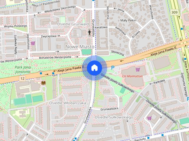 UMEBLOWANE MIESZKANIE 2 pokojowe, ul. Grunwaldzka NAJEM