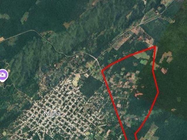 Un km de carretera en Muna, superficie 270 hectáreas