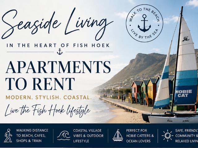 UNFURNISHED 1 BEDROOM APARTMENT TO RENT IN FISH HOEK | WALK TO THE BEACH | STREET PARKING | MOUNTAIN VIEWS