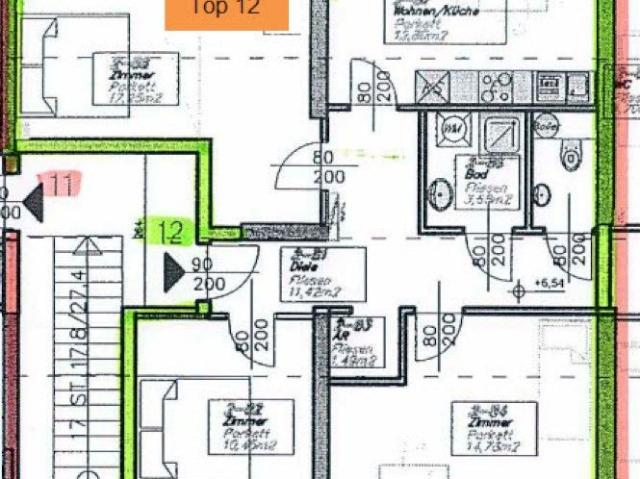 Universitätsviertel: 3 WG taugliche 3 Zimmerwohnung mit extra Küche für Studierende