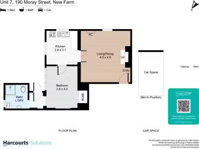 New 1 BR 7/190 Moray Street, NEW FARM Apartment for rent List.