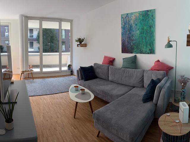 Unique Water View from Balcony: Furnished Apartment Directly on Osterbek Canal