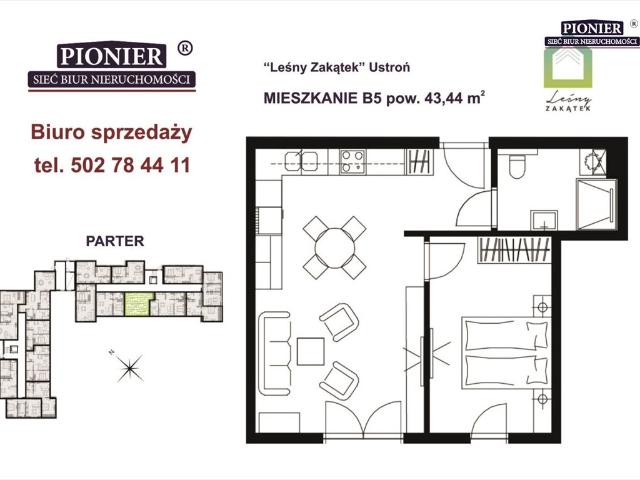 Do sprzedania słoneczne mieszkanie 43 m² w Ustroniu