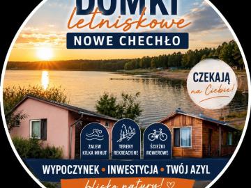Urokliwe domki letniskowe blisko jeziora w Nowym Chechle