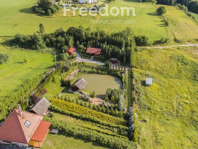 Urokliwe siedlisko z własnym stawem i widokiem na Zalew