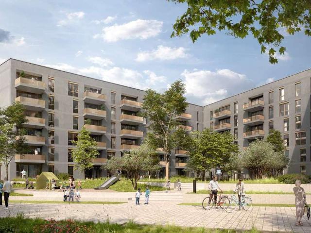 Urban wohnen, grün genießen – moderne 3 Zimmer Wohnung mit Terrasse und offener Küche