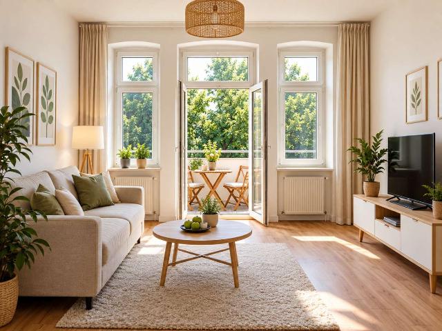 Urban wohnen, entspannt leben – Helle 3 Zimmer Wohnung mit Balkon & Gartenmitbenutzung
