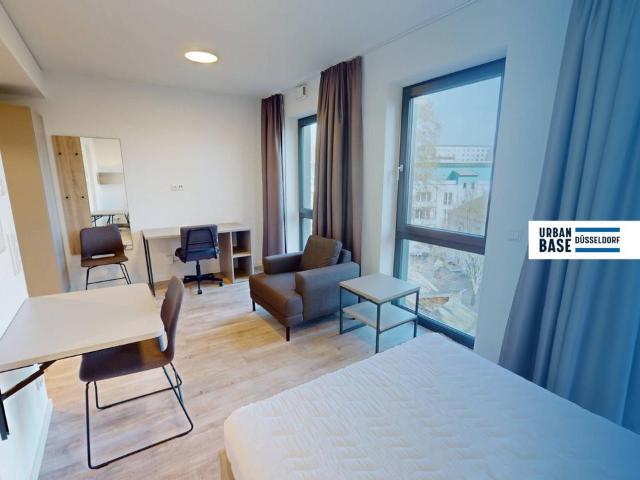 URBAN BASE: Vollmöbliertes Smart Apartment mit EBK, ALL IN MIETE, UVM. am Rheinufer