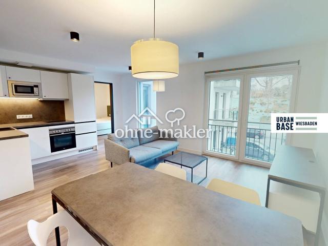 URBAN BASE: Vollmöbliertes 2 Zimmer Apartment mit EBK, ALL IN MIETE, UVM. im Wiesbadener Stadtzentrum