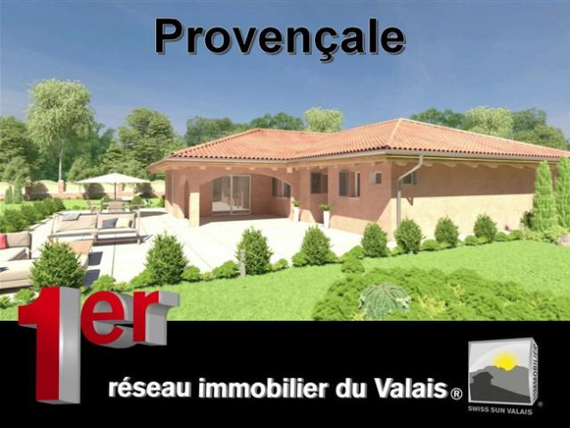 VALAIS / Ich bin PROVENCALE Wunderschöne Villa AUF EINER EBENE, um 4,5 Stück von 163 m² zum Verkauf zu bauen