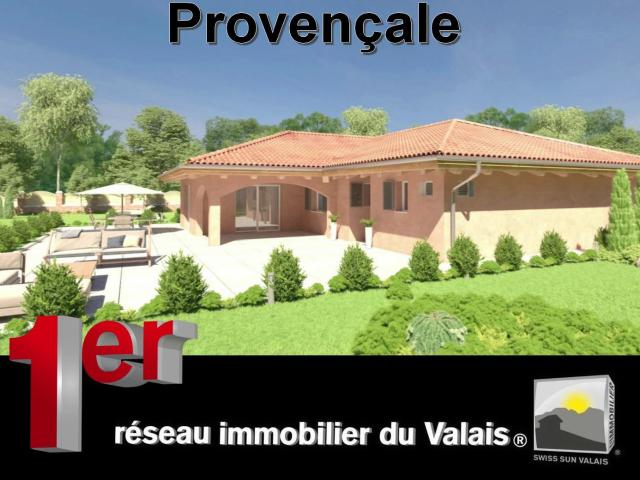 VALAIS / Ich bin PROVENCALE Wunderschöne Villa AUF EINER EBENE, um 4,5 Stück von 163 m² zum Verkauf zu bauen