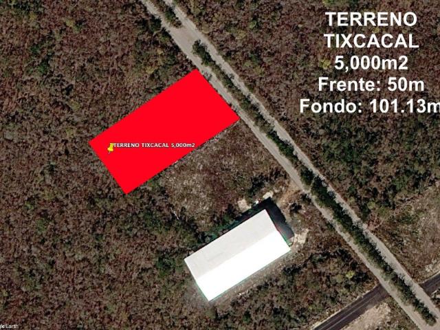VENTA TERRENO TIXCACAL 5,000m2, 50m de frente Zona Poniente Mérida, Yucatán