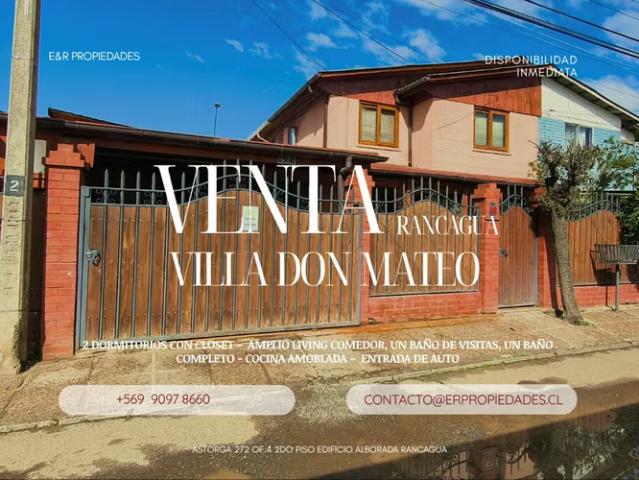 Venta Villa Don Mateo Rancagua | 2 dormitorios por 1950.00 en Rancagua