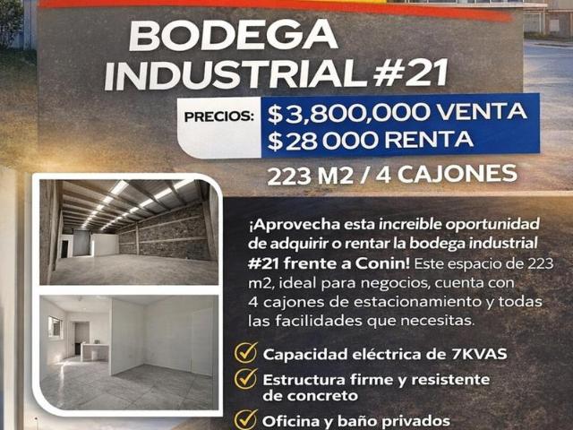 Venta y Renta de Bodega 21 Frente a Conin