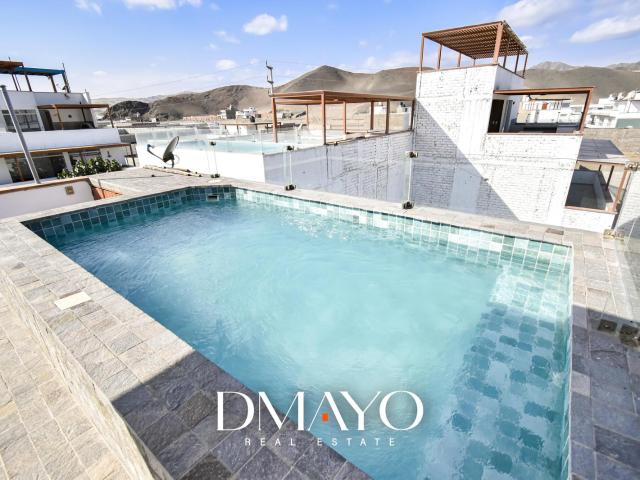 venta Casa de Playa amoblada de 3 niveles, cochera y piscina — Condominio Playa Azul Pet Friendly