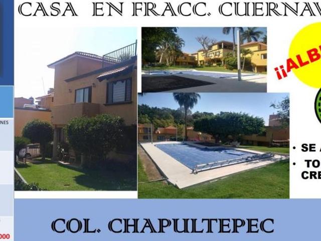 VENTA CASA EN CONDOMINIO EN CHAPULTEPEC CUERNAVACA