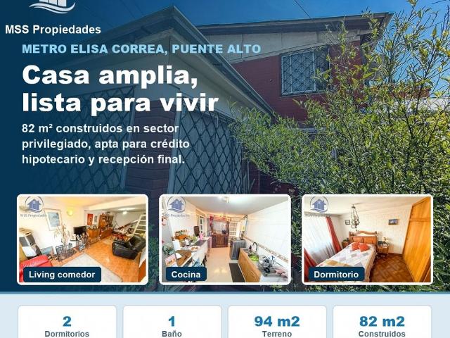 Venta Casa Puente alto Metro Elisa Correa