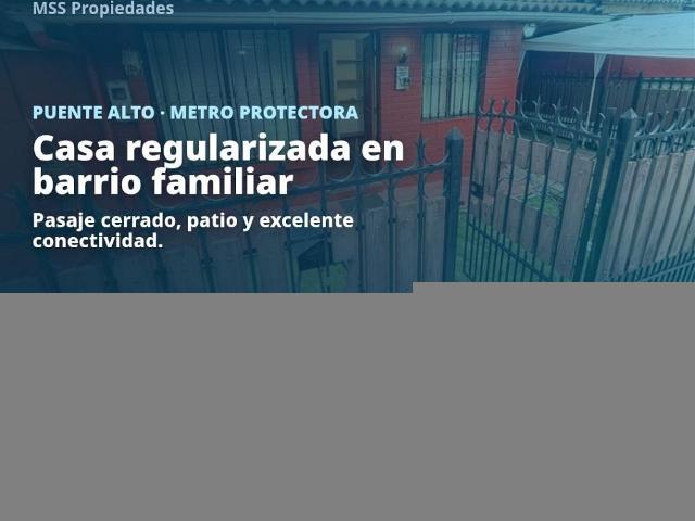 Venta Casa Puente alto Metro protectora de la infancia