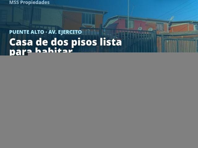 Venta Casa Puente alto AV EJERCITO CON AV EYZAGUIRRE