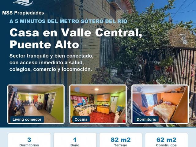 Venta Casa Puente alto Valle central av mexico metro sotero del rio