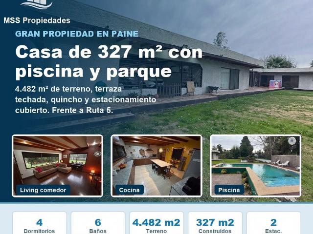 Venta Casa Paine Ex presidente Gabriel gonzalez videla con ruta 5