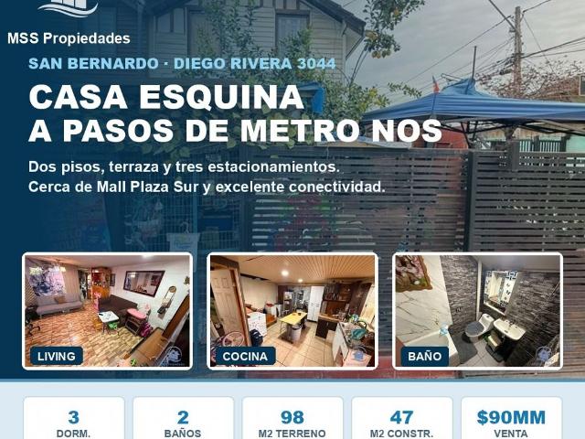 Venta Casa San bernardo Estacion metro tren nos