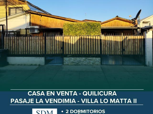 VENTA CASA 2D2B A PASOS METRO PLAZA QUILICURA