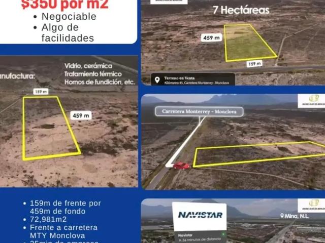 Venta de 7 ha, Km 45 carretera a Monclova, Mina N.L