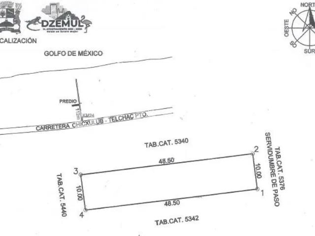 Venta de terreno en la playa de San Benito, Dzemul, Yucatán